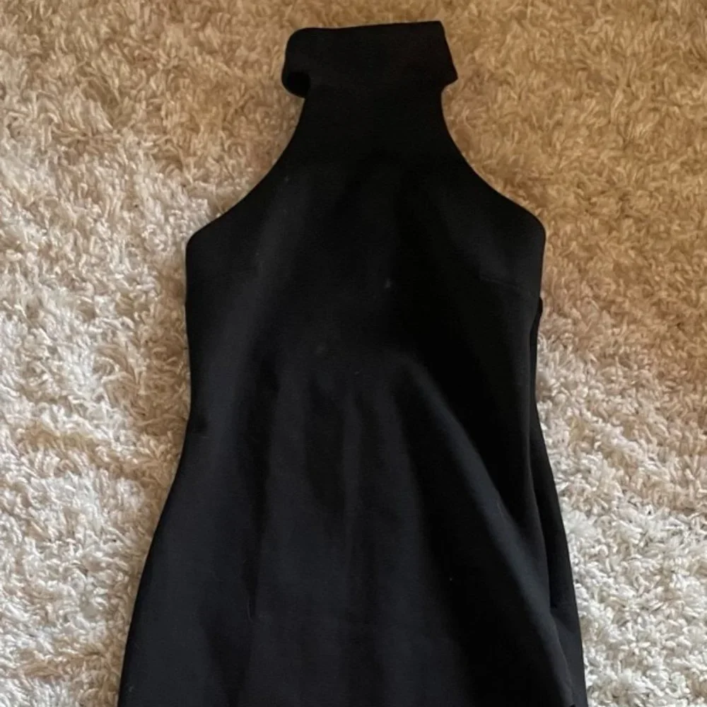 LIKE NEW - Super sexy black dress - high neck, high slit, halter top - Size M - Picture 2 of 3